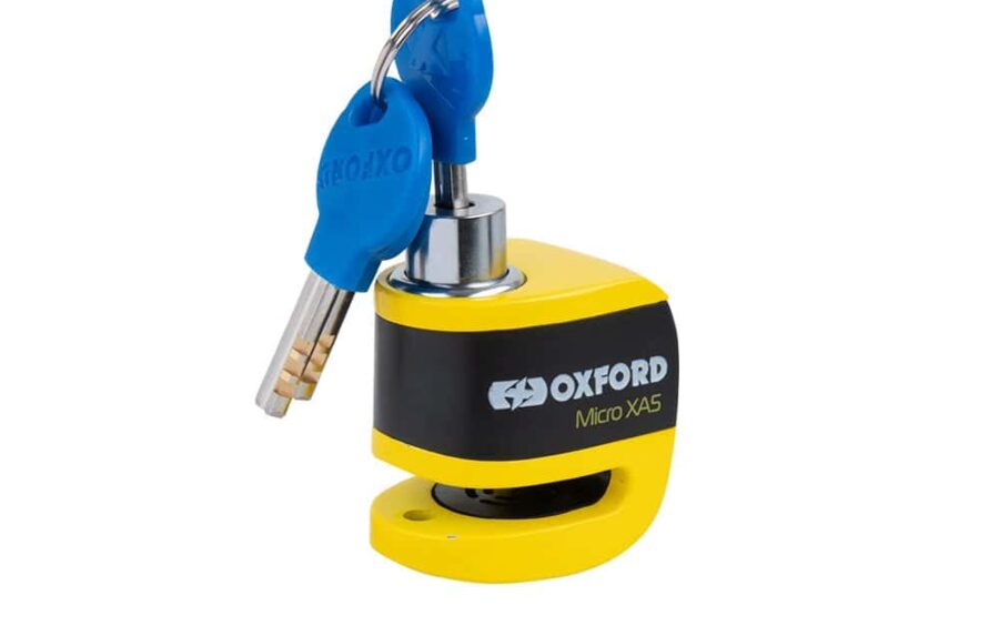 Oxford Micro XA5 Alarm Disc Lock Yellow/Black - GV Bikes