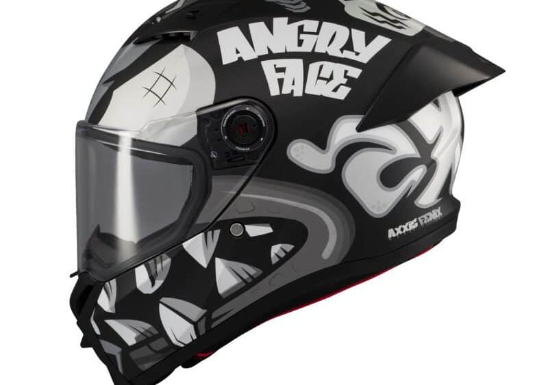 Axxis Fenix Angry Face Matte Black/White - GV Bikes, Taunton