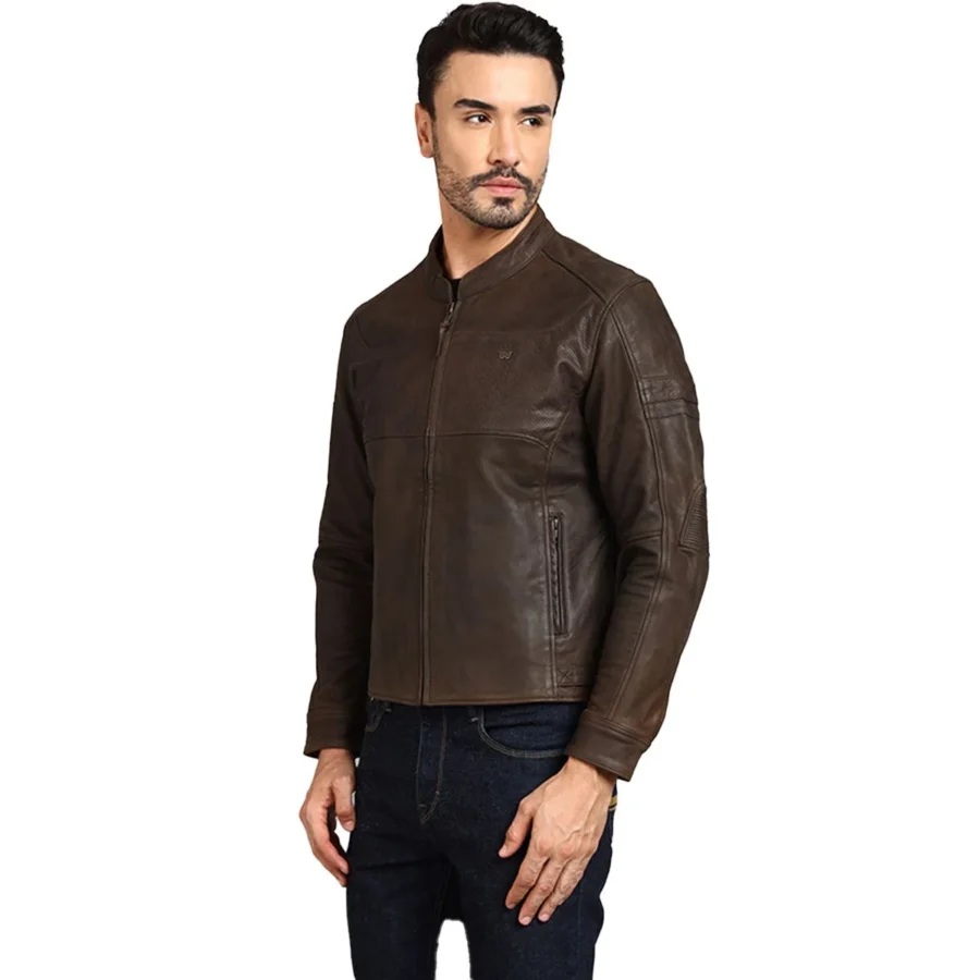 Royal Enfield Classic Leather Dark Tan Motorcycle Jacket 4 Royal Enfield Classic Leather Dark Tan Motorcycle Jacket - Image 4