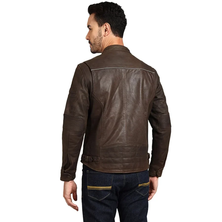 Royal Enfield Classic Leather Dark Tan Motorcycle Jacket 3 Royal Enfield Classic Leather Dark Tan Motorcycle Jacket - Image 3