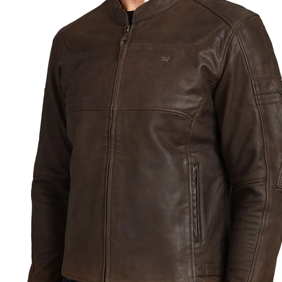 Royal Enfield Classic Leather Dark Tan Motorcycle Jacket 2 Royal Enfield Classic Leather Dark Tan Motorcycle Jacket - Image 2