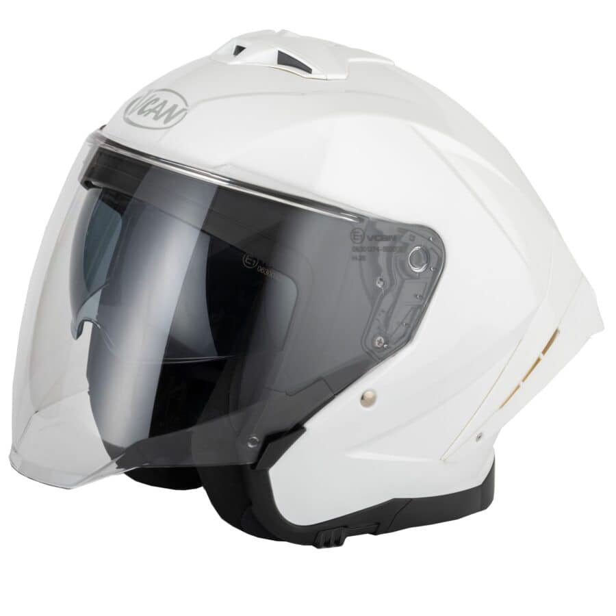 Vcan H599 Gloss White Open Face Helmet