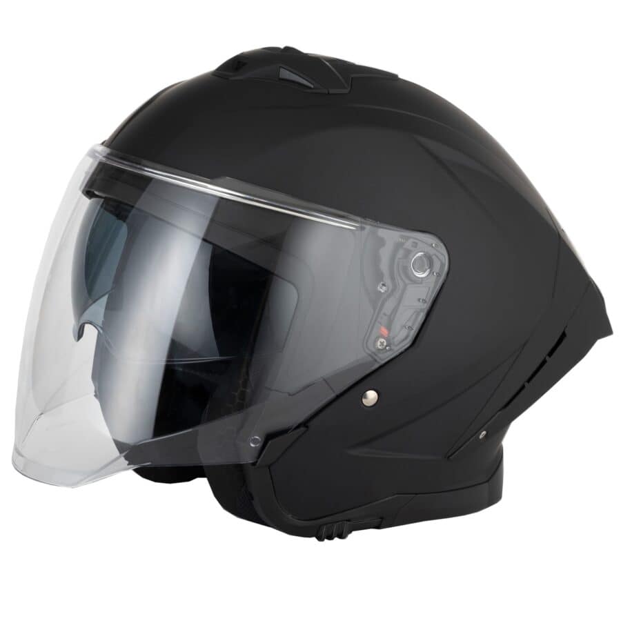 Vcan H599 Matte Black Open Face Helmet