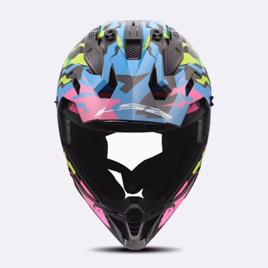 LS2 MX708 Fast II Grotesk Blue/Pink/Green - Image 4